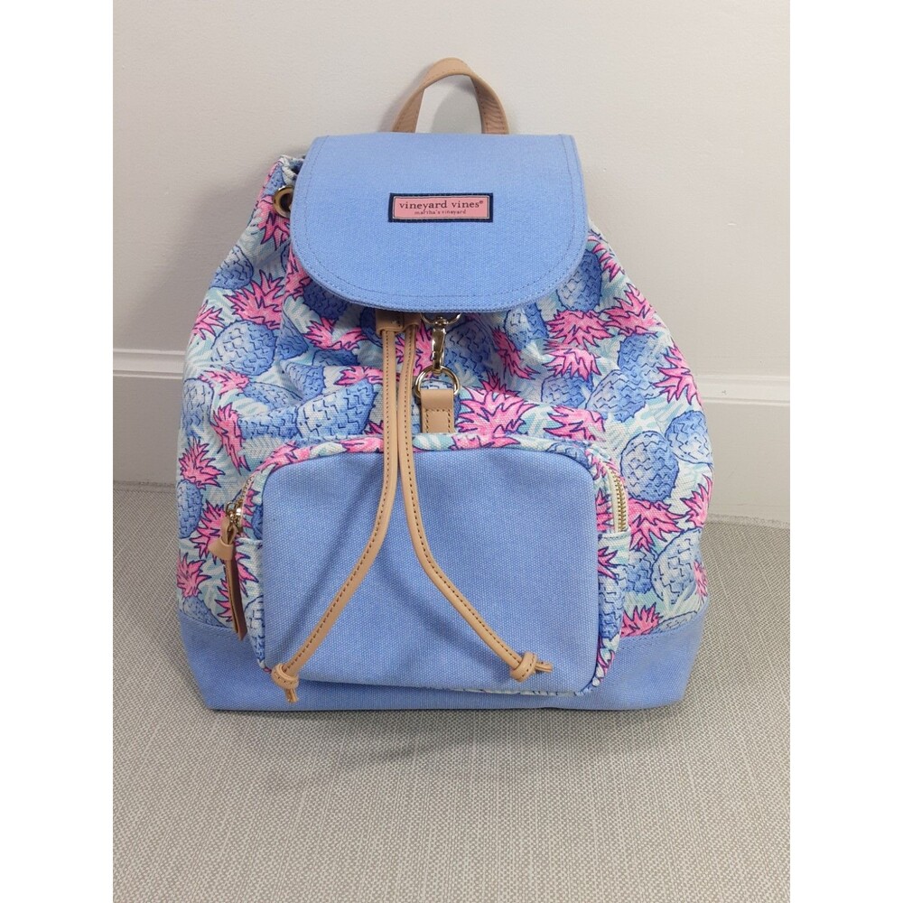 Vineyard Vines Pineapple Chappy Daypack Backpack Canvas Adjustable  Strap Beach
